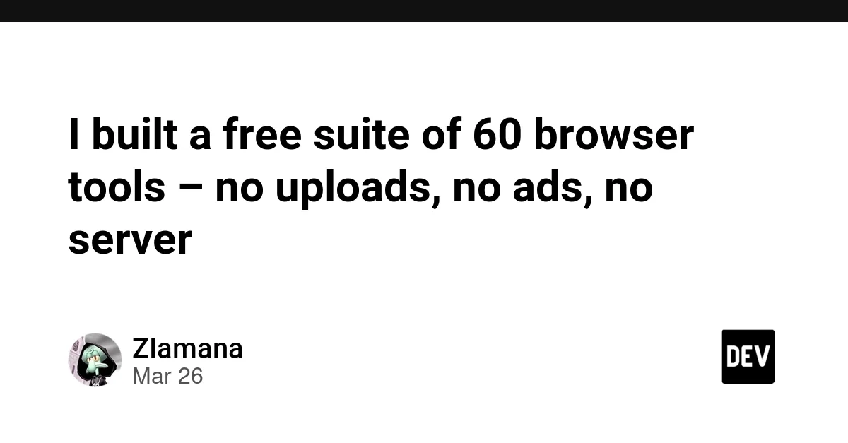 I built a free suite of 60 browser tools – no uploads, no ads, no server
