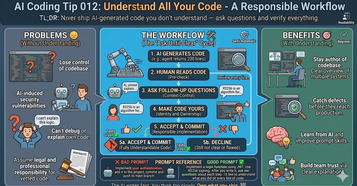 AI Coding Tip 012 - Understand All Your Code