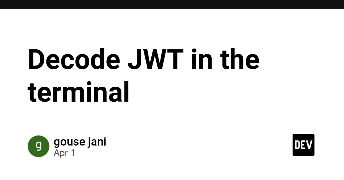 Decode JWT in the terminal