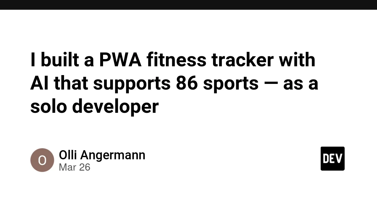 I built a PWA fitness tracker with AI that supports 86 sports — as a solo developer