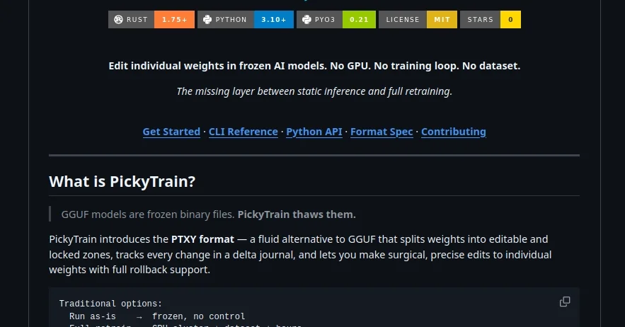 I couldn't afford an A100, so I built a Surgical Weight editor in Rust.