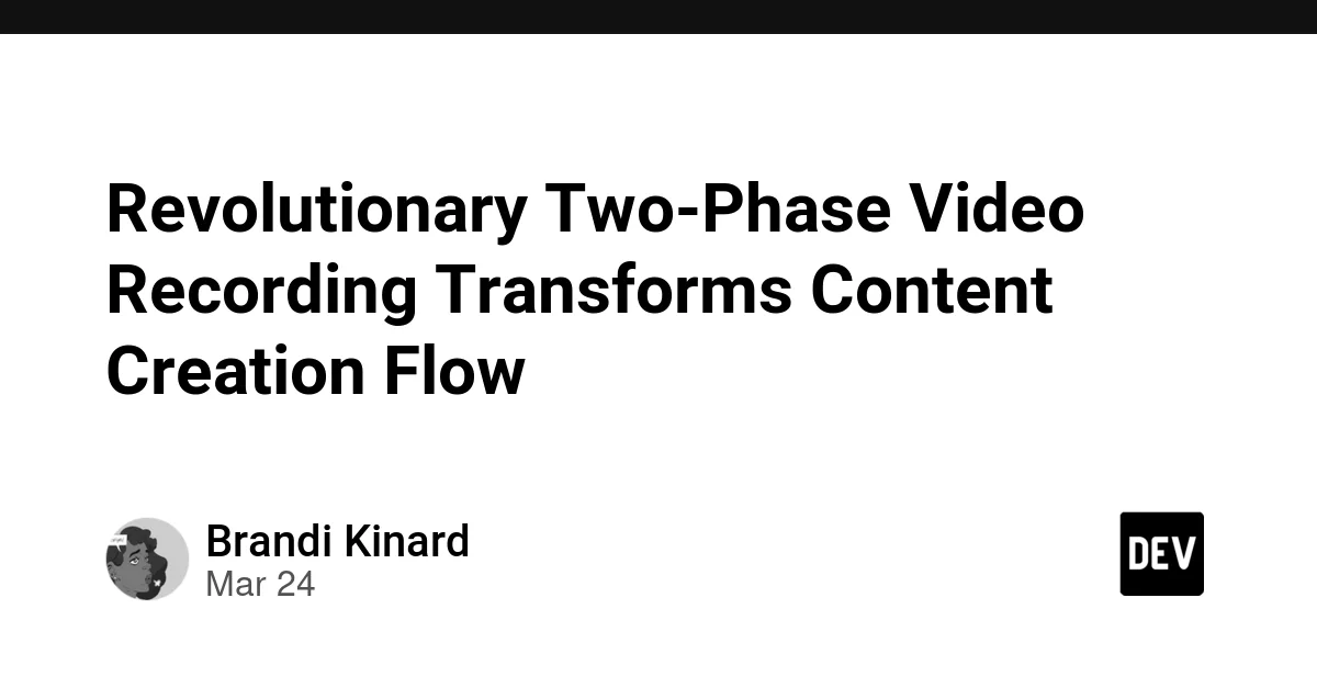 Revolutionary Two-Phase Video Recording Transforms Content Creation Flow