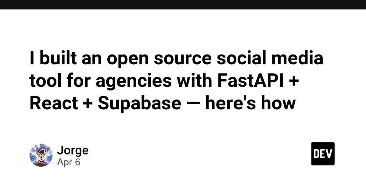 I built an open source social media tool for agencies with FastAPI + React + Supabase — here's how