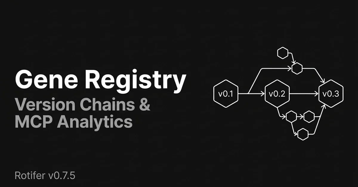 Rotifer v0.7.5 & v0.7.6: Gene Registry, Version Chains & MCP Analytics