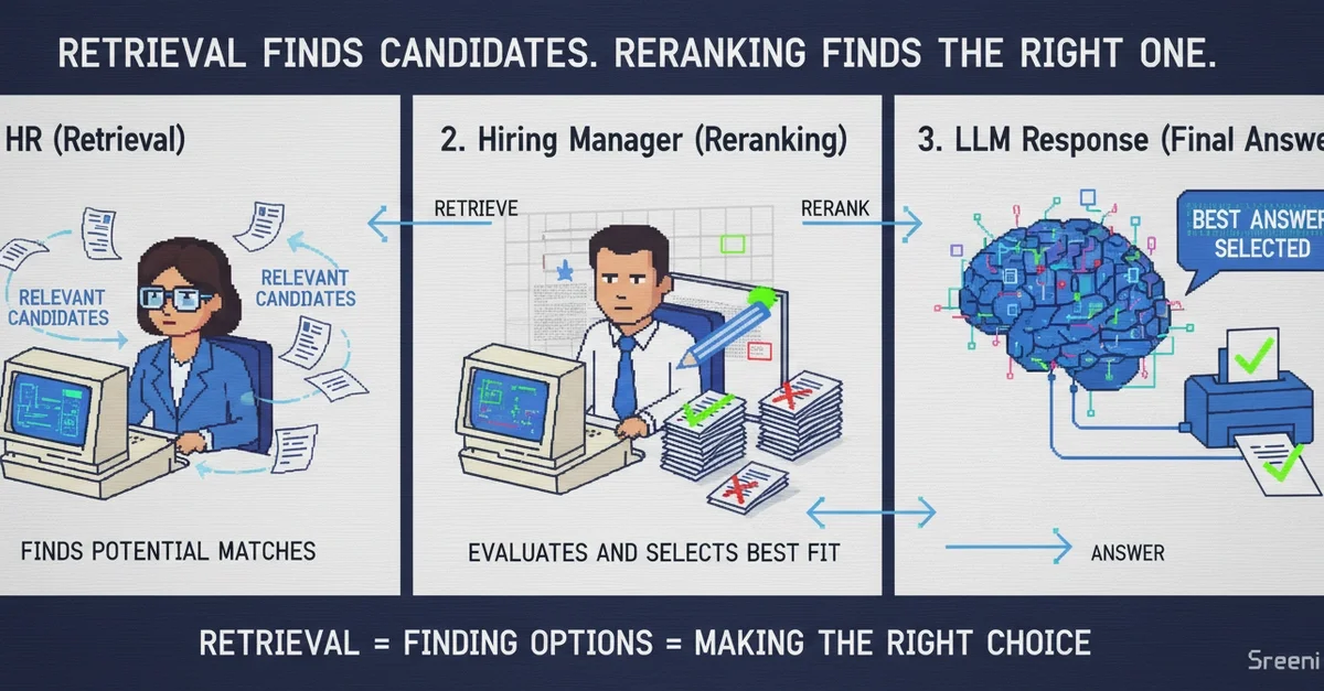 Retrieval Finds Candidates. Reranking Finds the Right One.