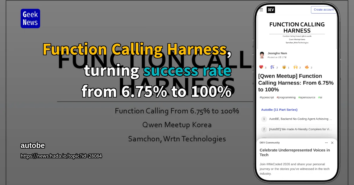 Function Calling Harness, turning success rate from 6.75% to 100%