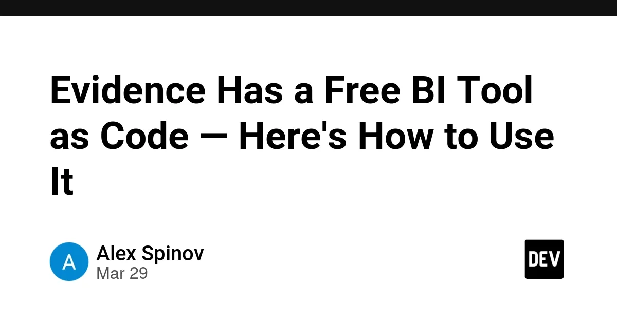 Evidence Has a Free BI Tool as Code — Here's How to Use It